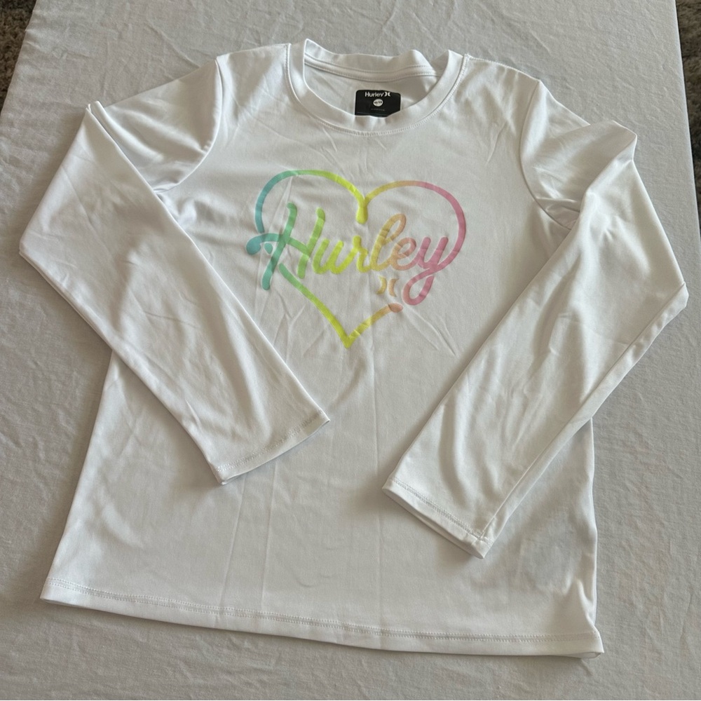Hurley Kids White Long Sleeve Rash Guard